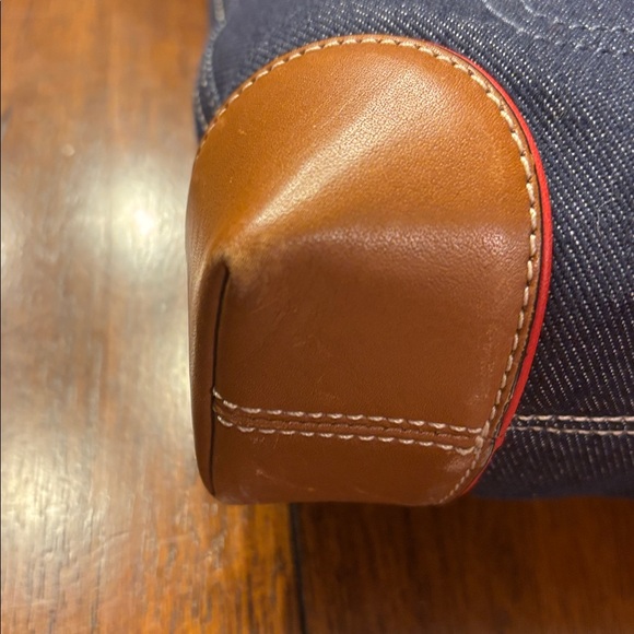 Vintage Coach varsity stripe denim tote - Picture 10 of 14